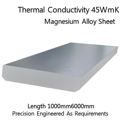 Conductivité thermique 45WmK Longueur de feuille d'alliage de magnésium 1000mm6000mm Précision conçue selon les exigences